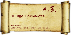 Allaga Bernadett névjegykártya