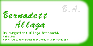 bernadett allaga business card